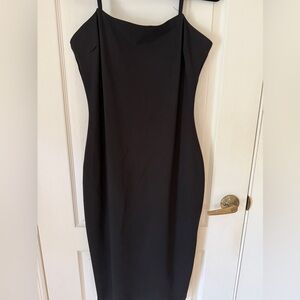 Lulu's Classic Black Midi Dress